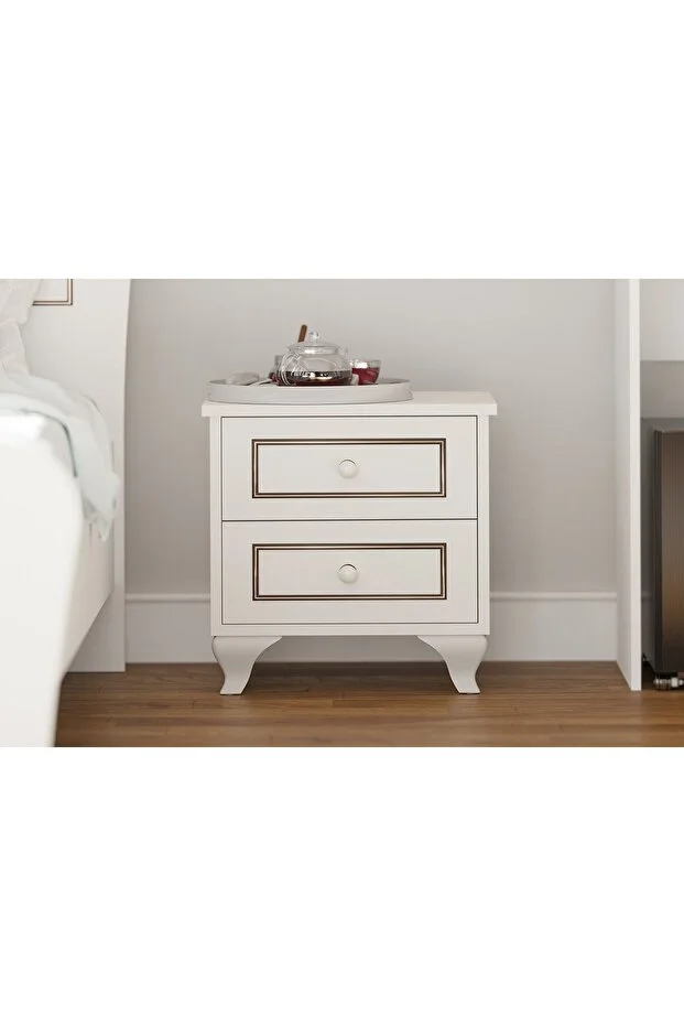 Beyaz Grey Country Komodin